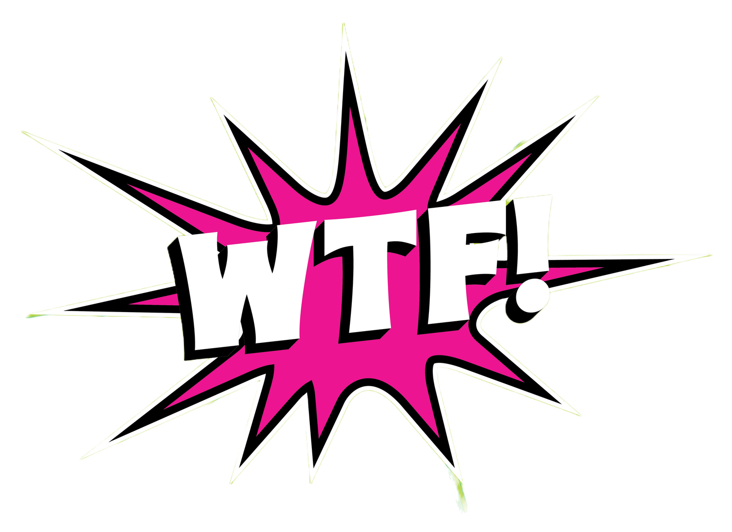 Comic pop art text WTF in pink explosion