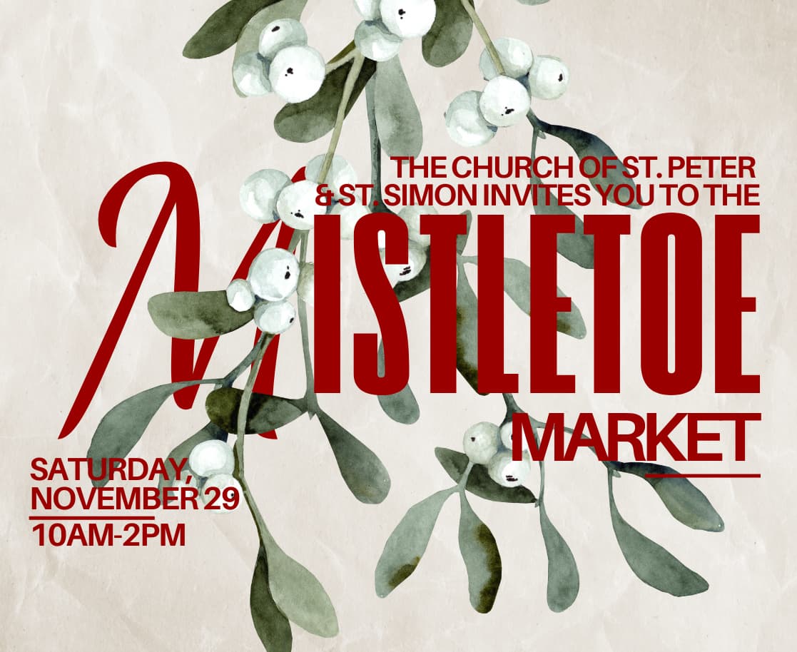 Mistletoe Market event poster with date and details