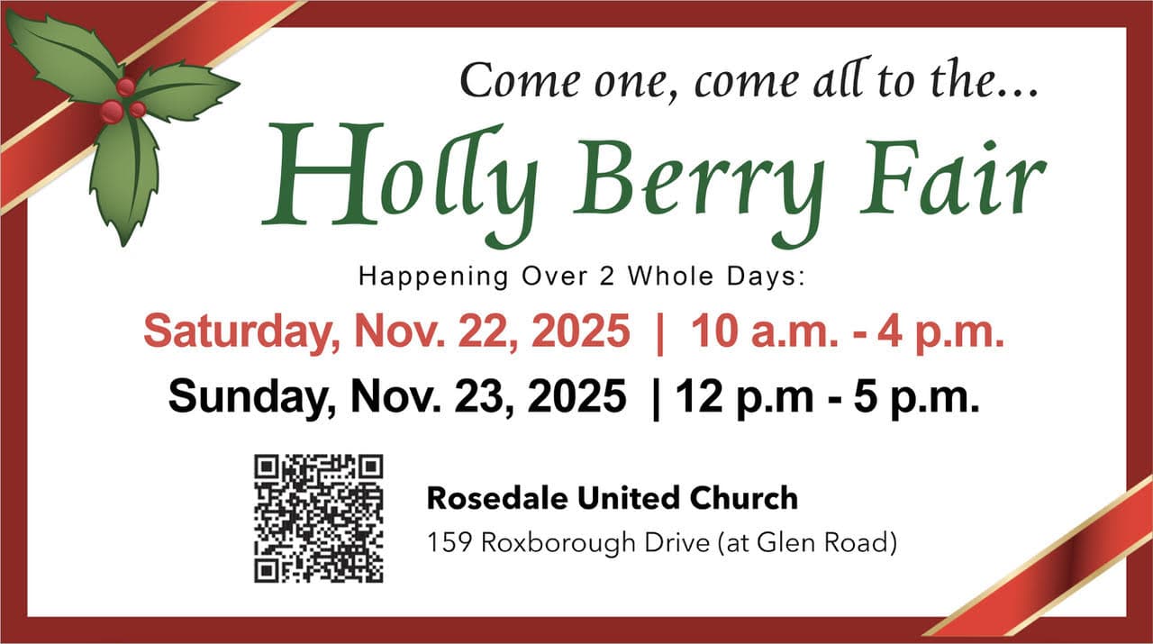 Holly Berry Fair event at Rosedale United Church