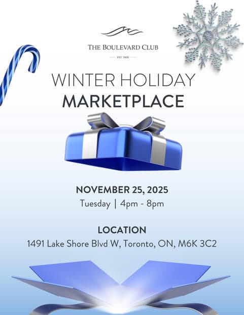Winter Holiday Marketplace event at The Boulevard Club