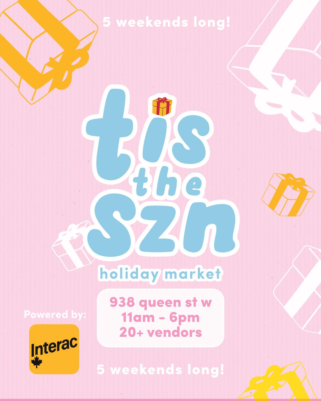 Tis the Szn holiday market event poster